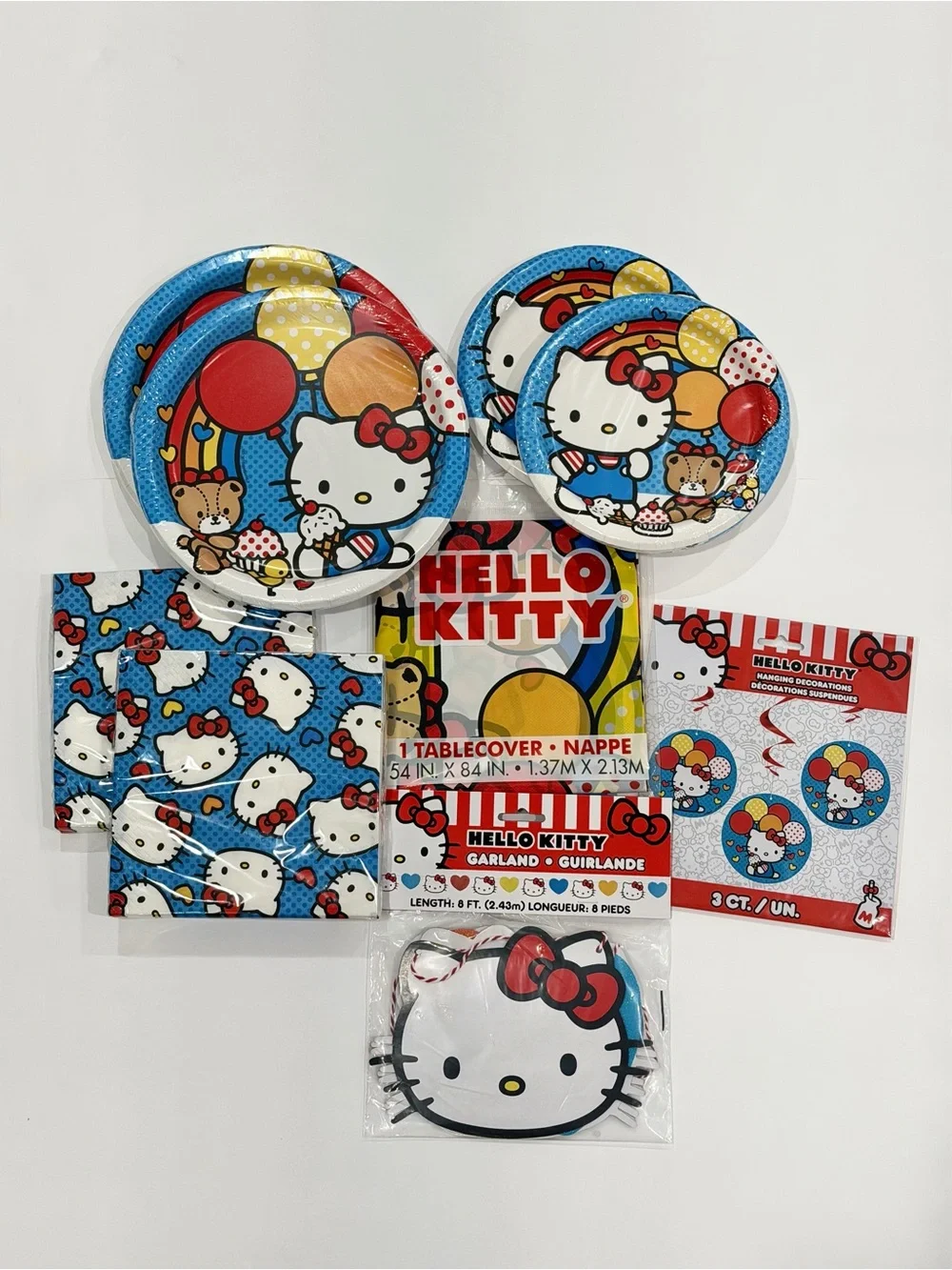 Hello Kitty Blue Party Plates & Decorations Set